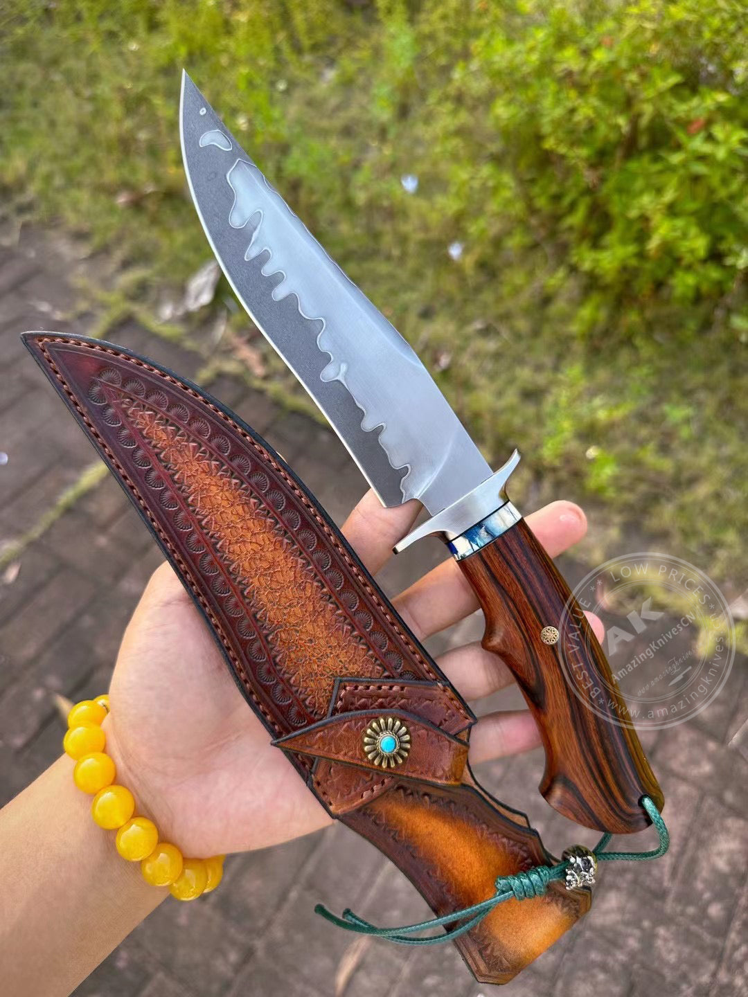 Japanese SKD-11 Steel Hunting Knife Survival Bowie Knife Fighter Full Tang - AK-HT0805