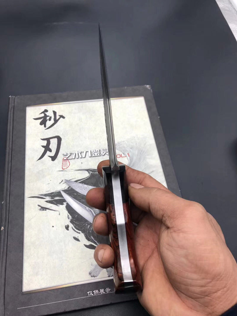 FORGED SAN MAI DAMASCUS HUNTER FIXED BLADE KNIFE FULL TANG - AK-HT0263