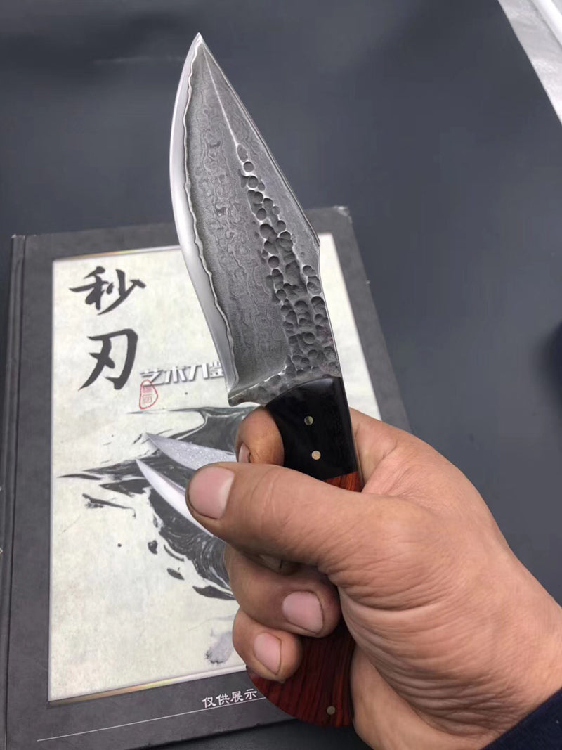 FORGED SAN MAI DAMASCUS HUNTER FIXED BLADE KNIFE FULL TANG - AK-HT0263