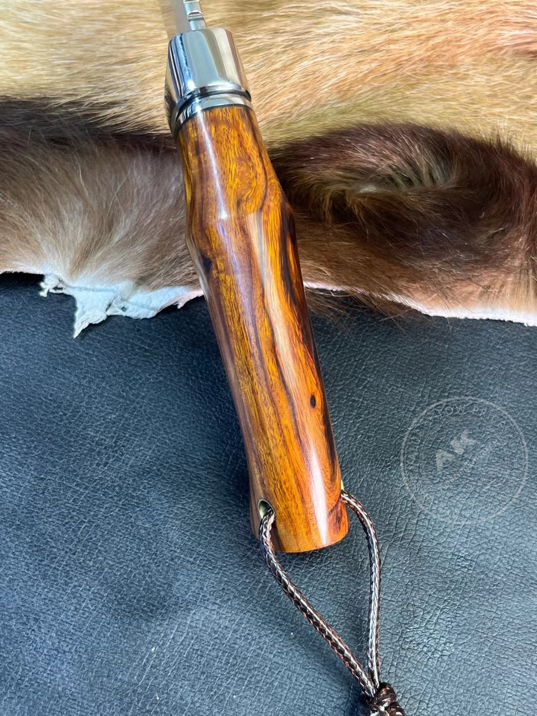 Premium M390 Steel Blade Bowie Knife Fixed Blade Tactical Knife Desert Ironwood with Sheath - AK-HT0644