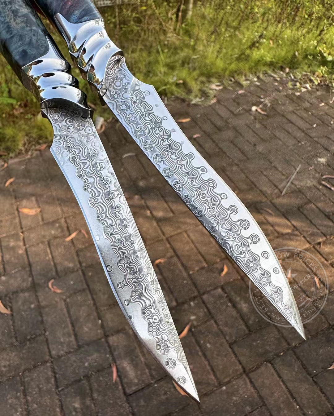 VG10 Damascus Steel Hunting Knife Fixed Blade Tactical Knife with Sheath - AK-HT0502-DM