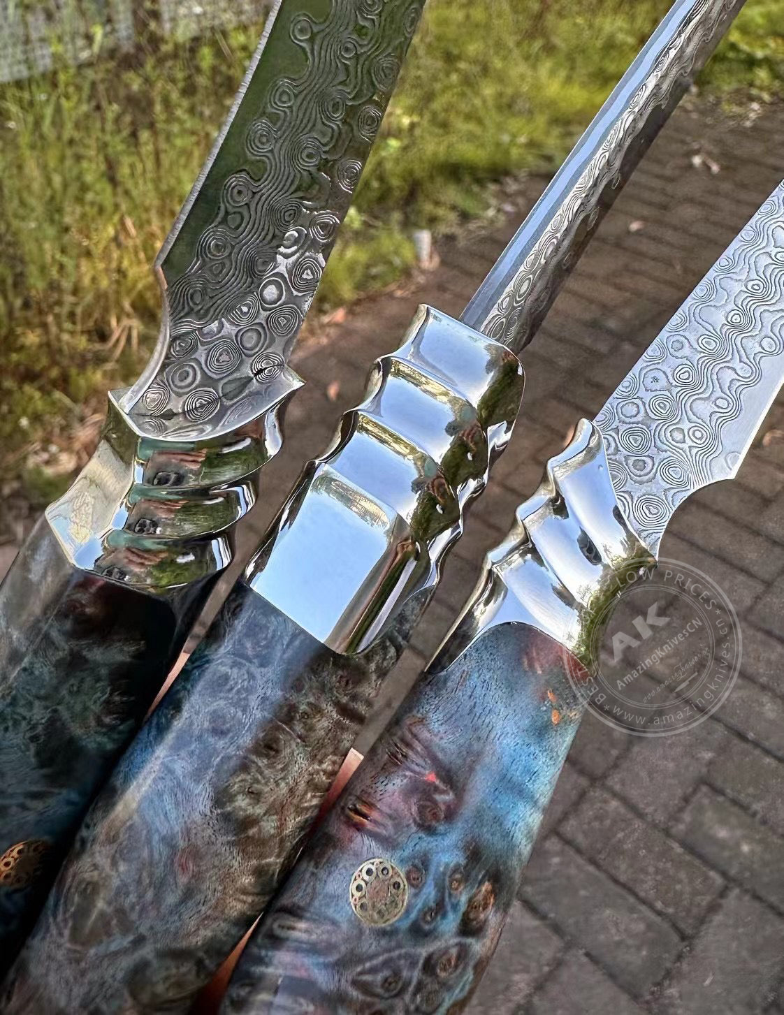 VG10 Damascus Steel Hunting Knife Fixed Blade Tactical Knife with Sheath - AK-HT0502-DM