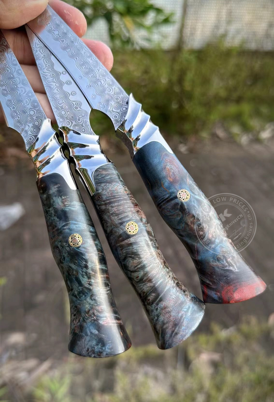 VG10 Damascus Steel Hunting Knife Fixed Blade Tactical Knife with Sheath - AK-HT0502-DM