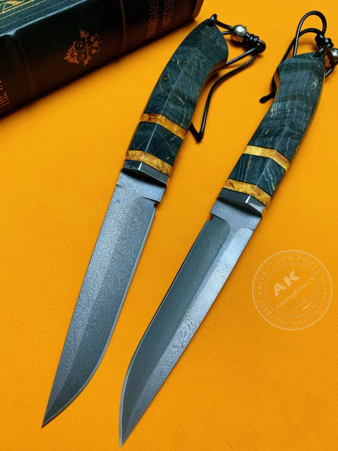 Wootz Steel Hunting Knife with Leather Sheath - AK-HT0775