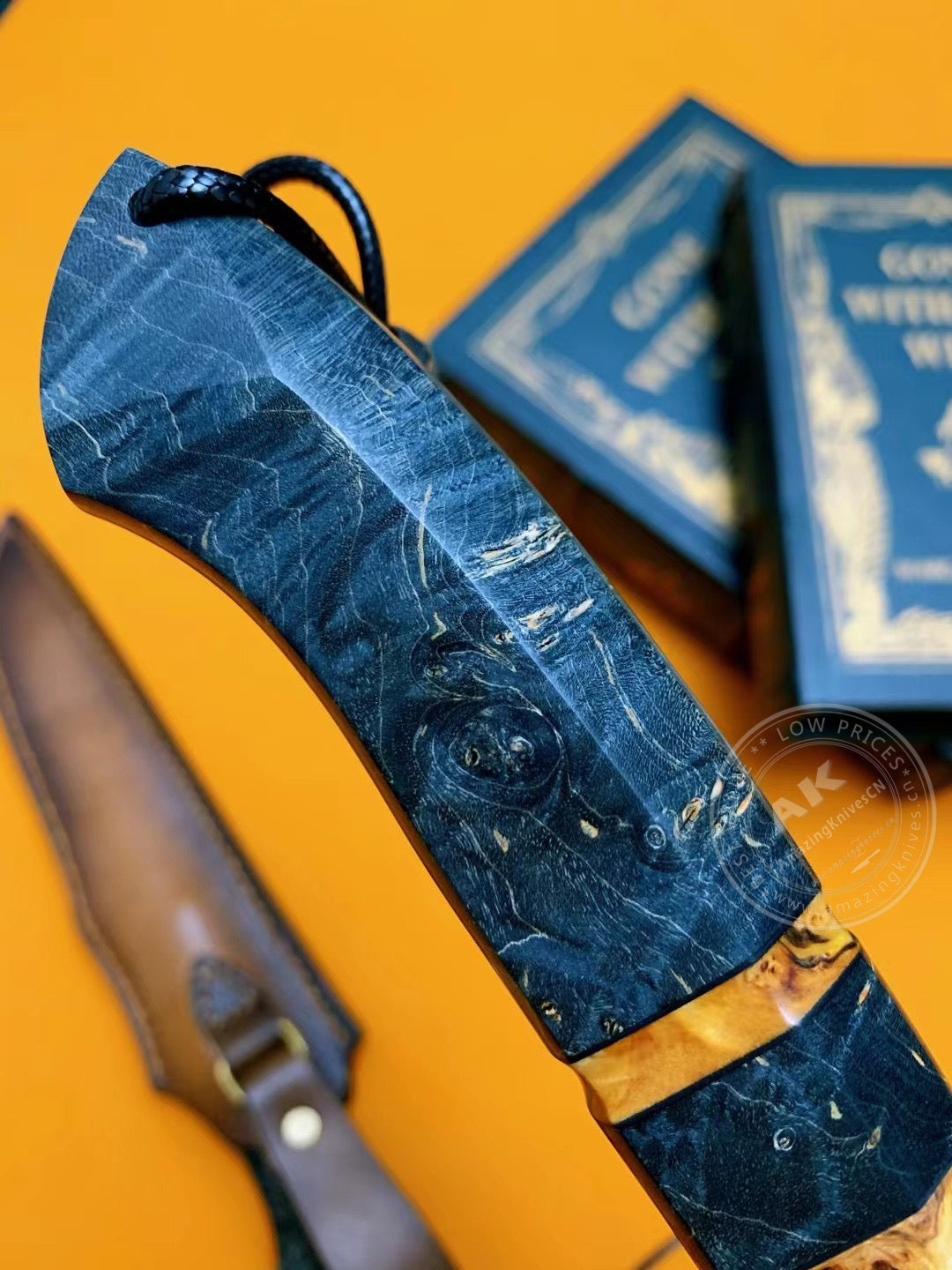 Wootz Steel Hunting Knife with Leather Sheath - AK-HT0775