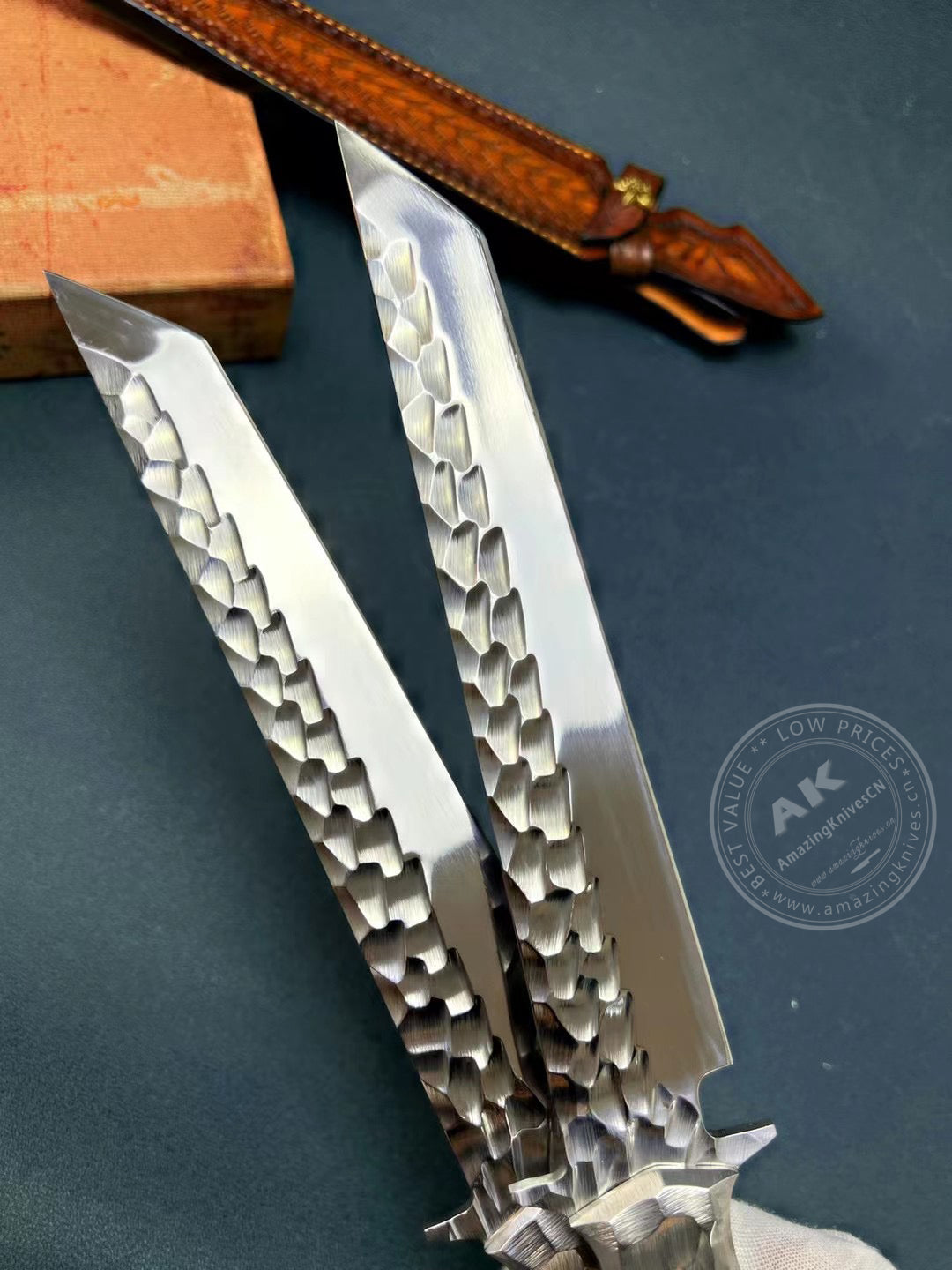 Japanese AUS-10 Steel Hunting Knife Full Tang Blade Survival Fixed Blade - AK-HT0793