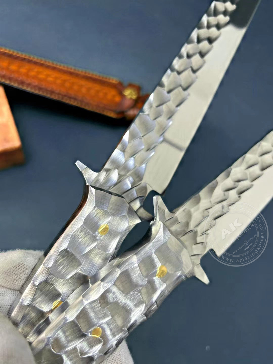 Japanese AUS-10 Steel Hunting Knife Full Tang Blade Survival Fixed Blade - AK-HT0793