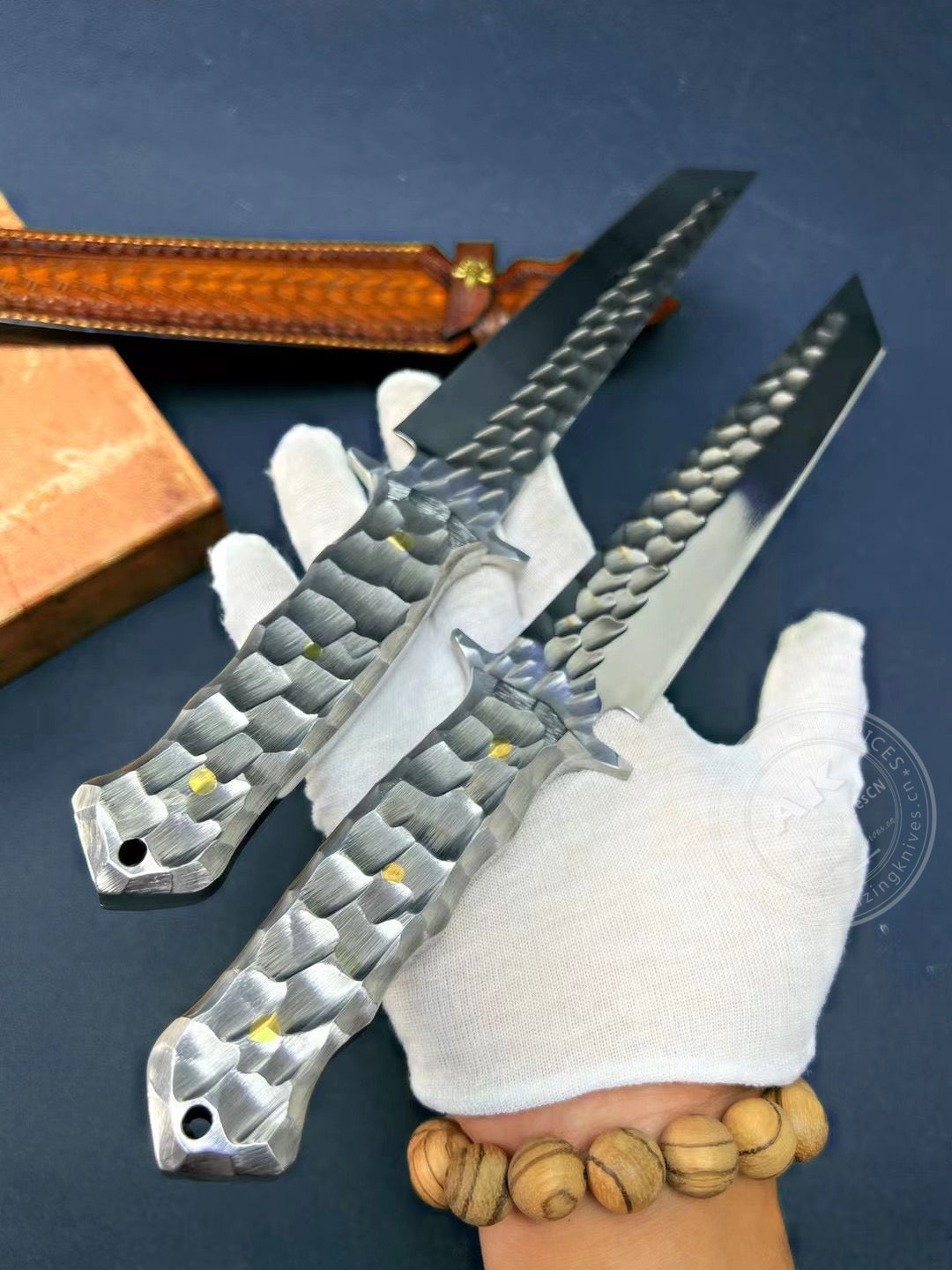 Japanese AUS-10 Steel Hunting Knife Full Tang Blade Survival Fixed Blade - AK-HT0793