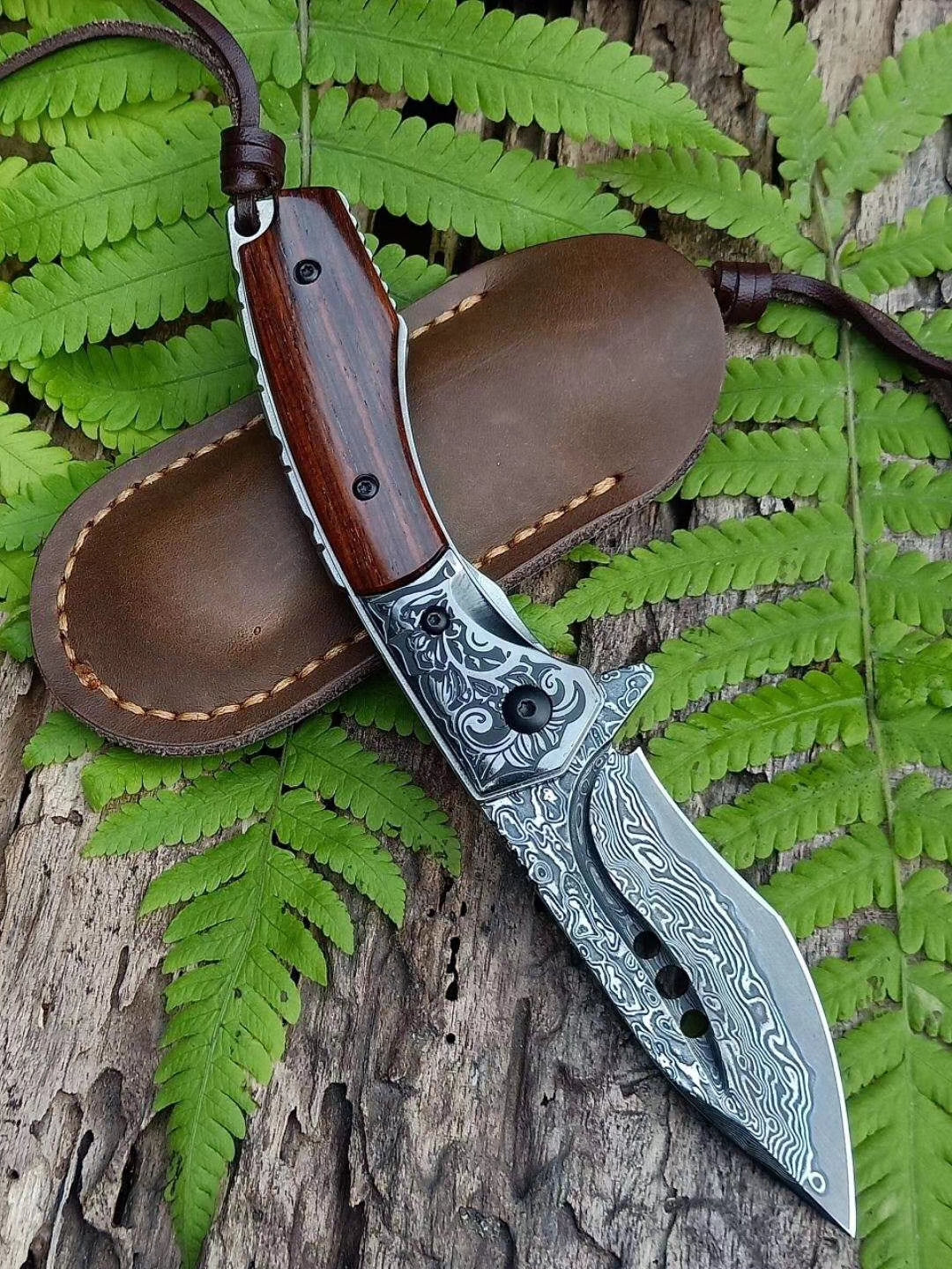 VG10 DAMASCUS FOLDING KNIFE BLACK - AK-HT0339