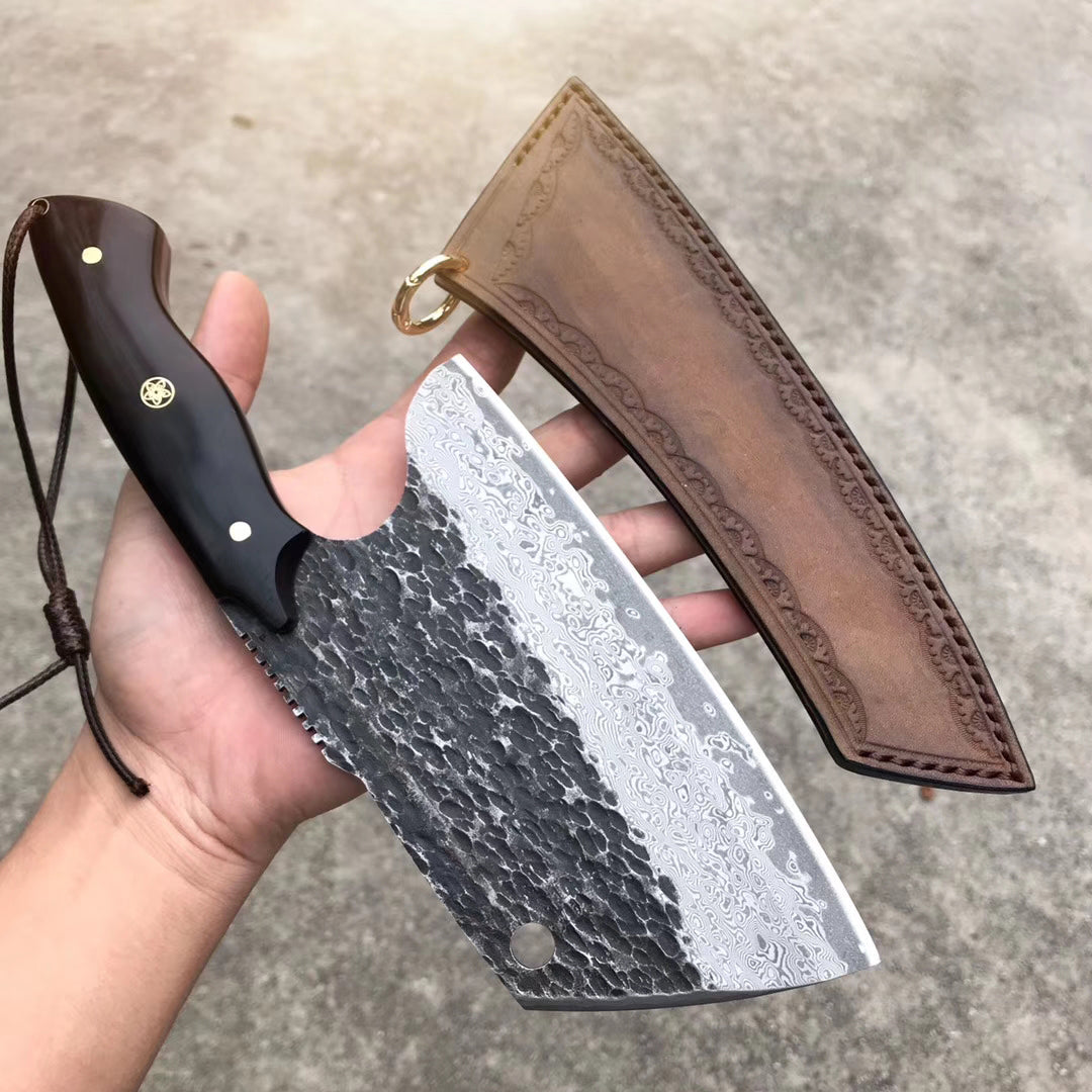 Handmade Heavy Duty Japanese VG10 Damascus Kitchen Knife Meat Chef Bone Chopping Knife -AK-DS0397