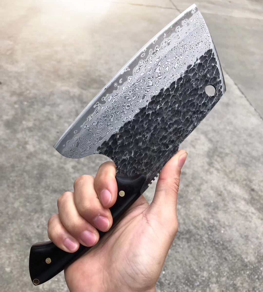 Handmade Heavy Duty Japanese VG10 Damascus Kitchen Knife Meat Chef Bone Chopping Knife -AK-DS0397