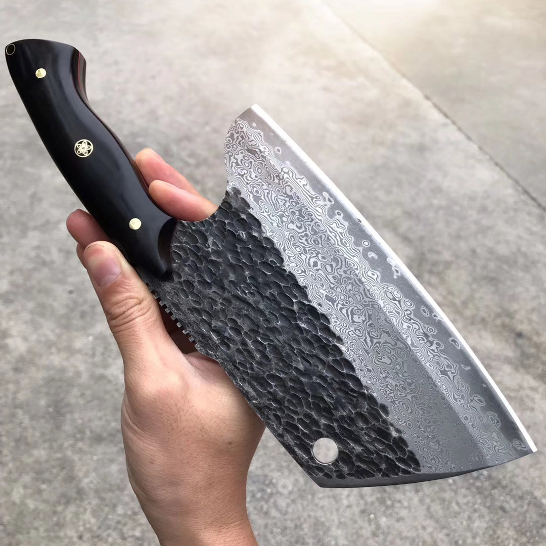 Handmade Heavy Duty Japanese VG10 Damascus Kitchen Knife Meat Chef Bone Chopping Knife -AK-DS0397
