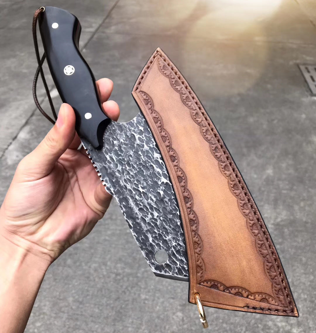 Handmade Heavy Duty Japanese VG10 Damascus Kitchen Knife Meat Chef Bone Chopping Knife -AK-DS0397