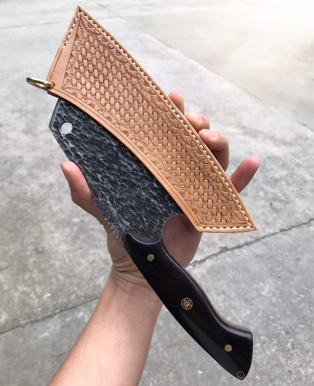 Handmade Heavy Duty Japanese VG10 Damascus Kitchen Knife Meat Chef Bone Chopping Knife -AK-DS0397