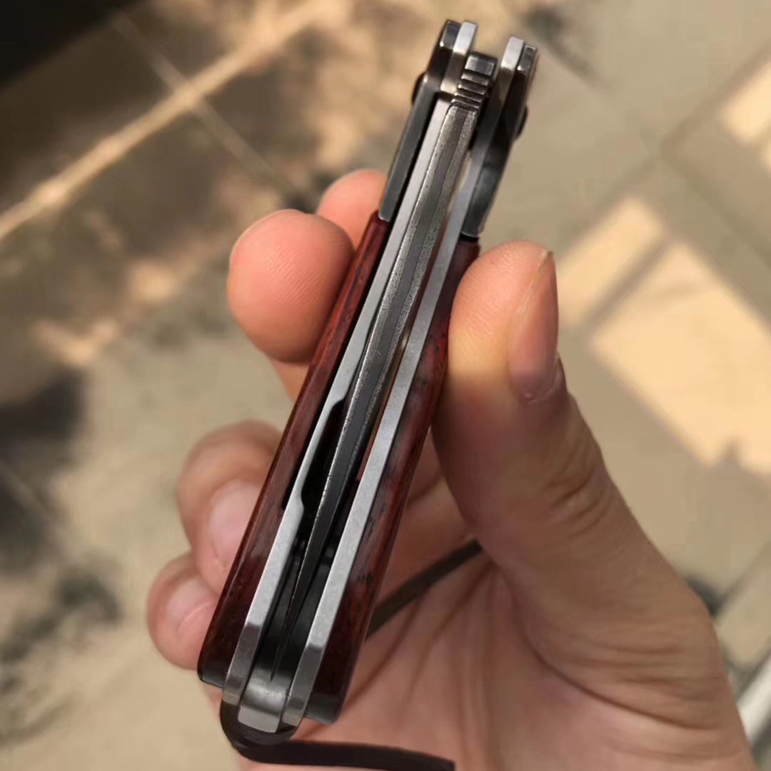 VG10 Damascus Hunting Knife Black Folding Knife Camping Rescue Bone/Wood Handle- AK-HT0511