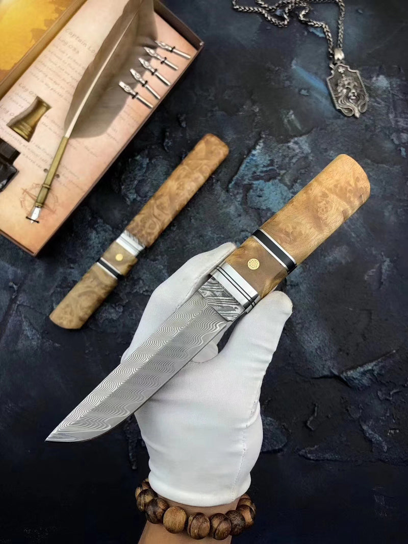 Japanese VG10 Katana Knife Damascus Ninja Samurai Warrior Sword Bushido -AK-HT0428