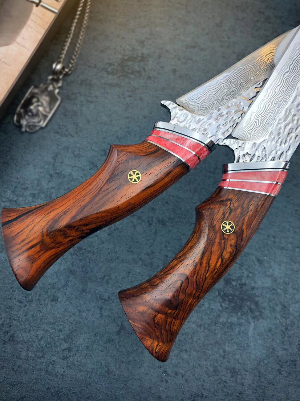 VG10 DAMASCUS HUNTING KNIFE FIXED BLADE - AK-HT0370