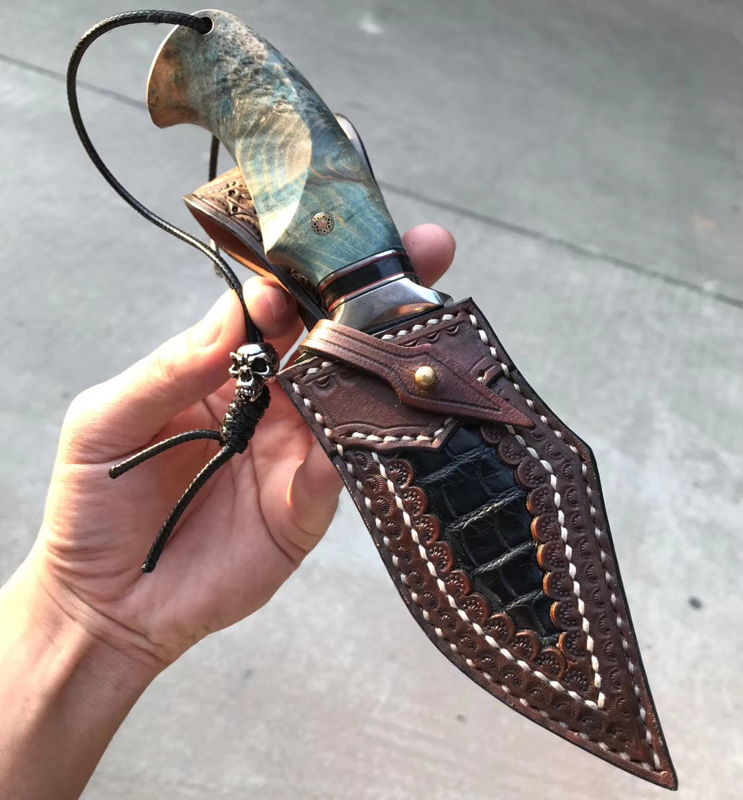 JAPANESE DAMASCUS VG10 BOWIE KNIFE - AK-HT0493