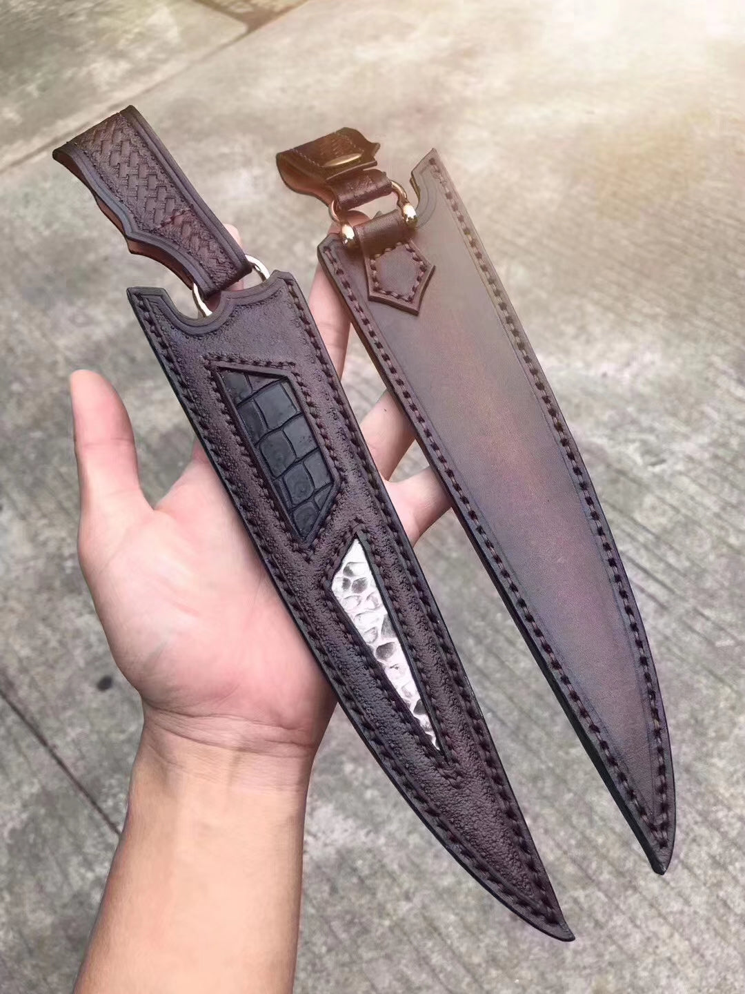 Japanese VG10 Damascus Steel Chef Knife Full Tang Kitchen Knife with Sheath - AK-DC0517