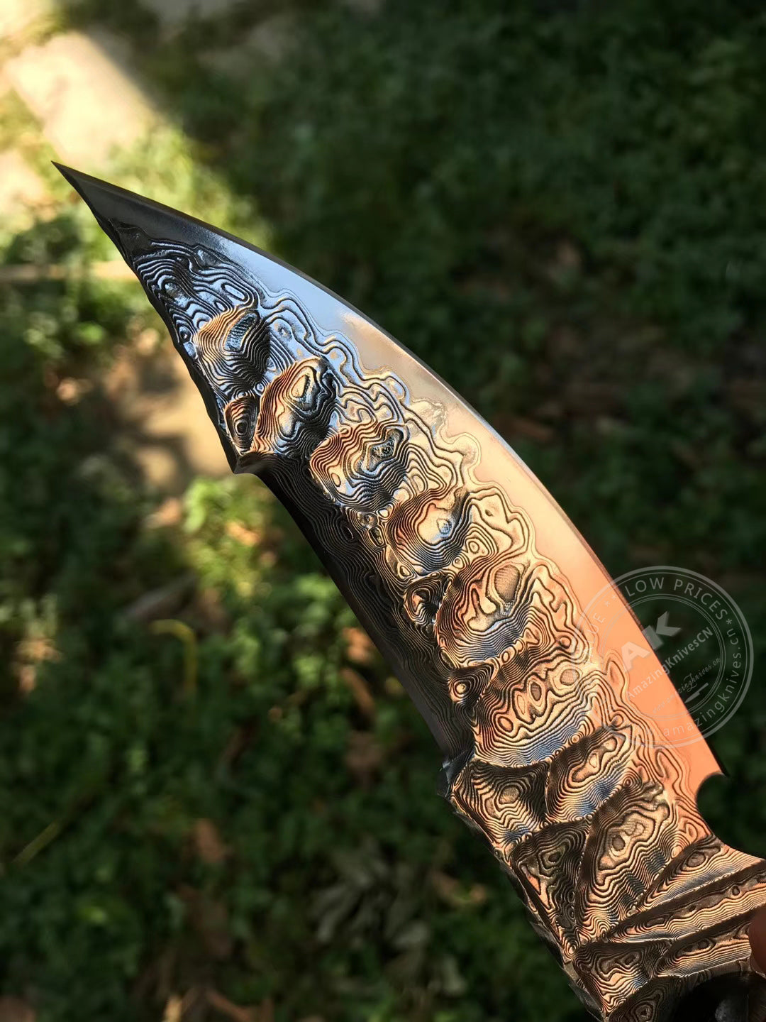 Fixed Blade Japanese Vg10 Damascus Steel Tactical Hunting Knife - AK-HT0326-S