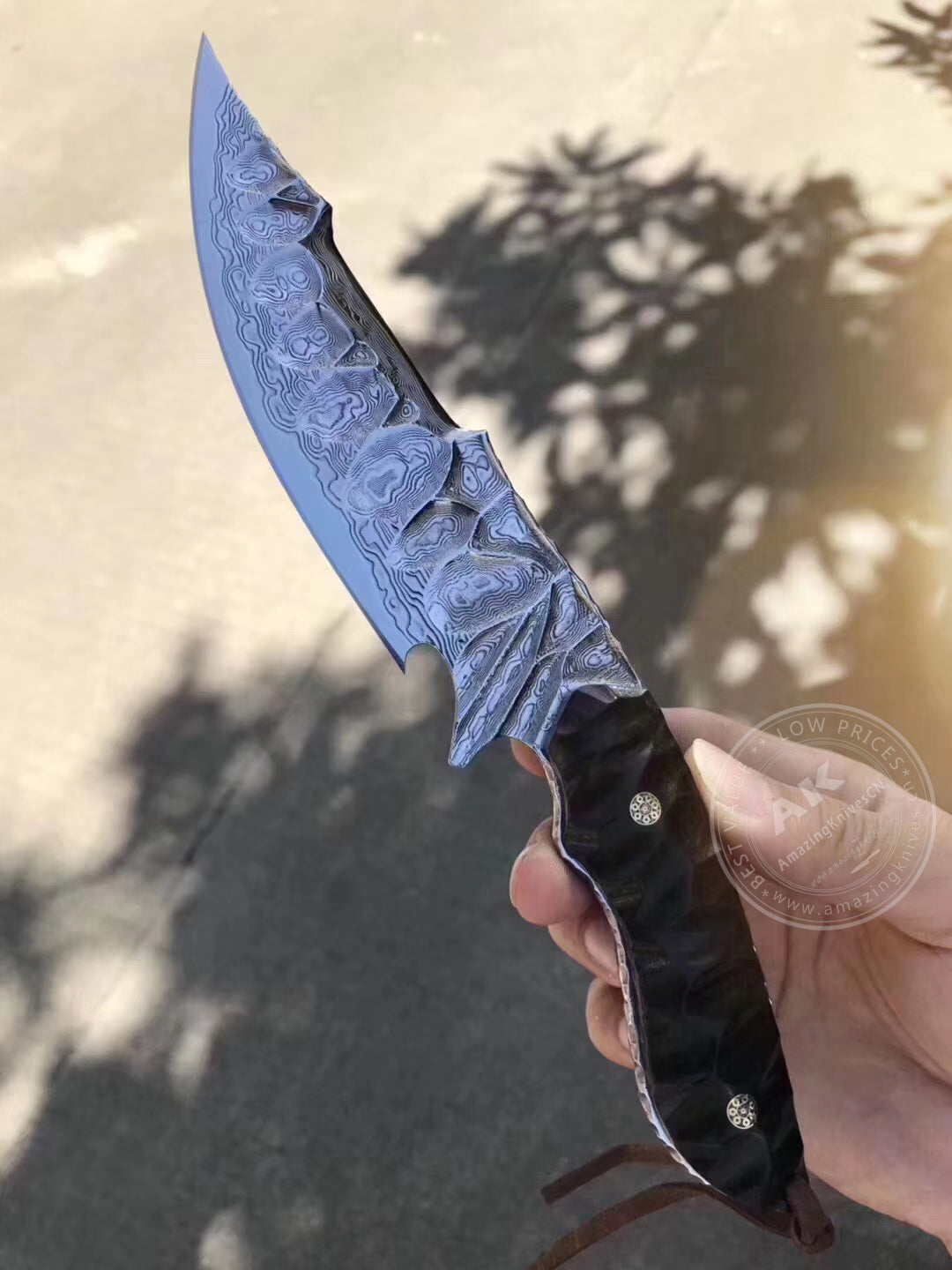 Fixed Blade Japanese Vg10 Damascus Steel Tactical Hunting Knife - AK-HT0326-S