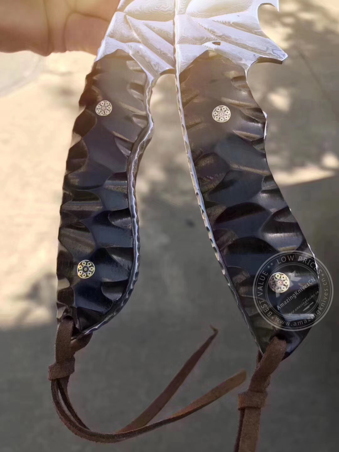 Fixed Blade Japanese Vg10 Damascus Steel Tactical Hunting Knife - AK-HT0326-S