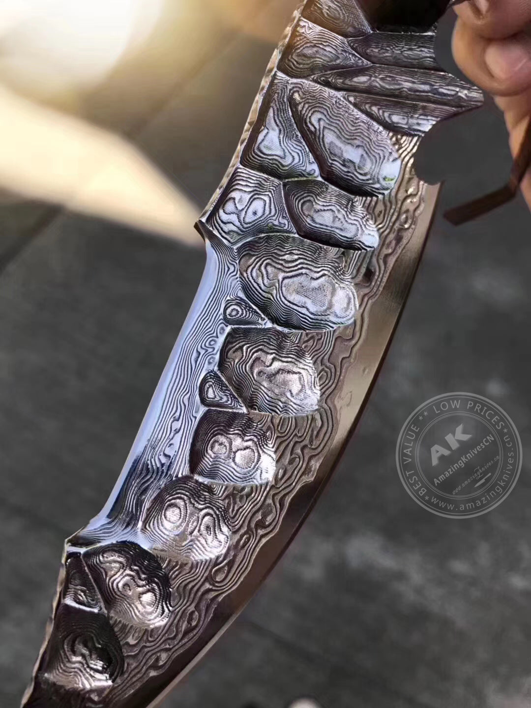 Fixed Blade Japanese Vg10 Damascus Steel Tactical Hunting Knife - AK-HT0326-S