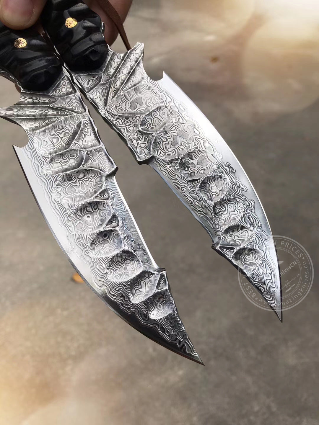 Fixed Blade Japanese Vg10 Damascus Steel Tactical Hunting Knife - AK-HT0326-S