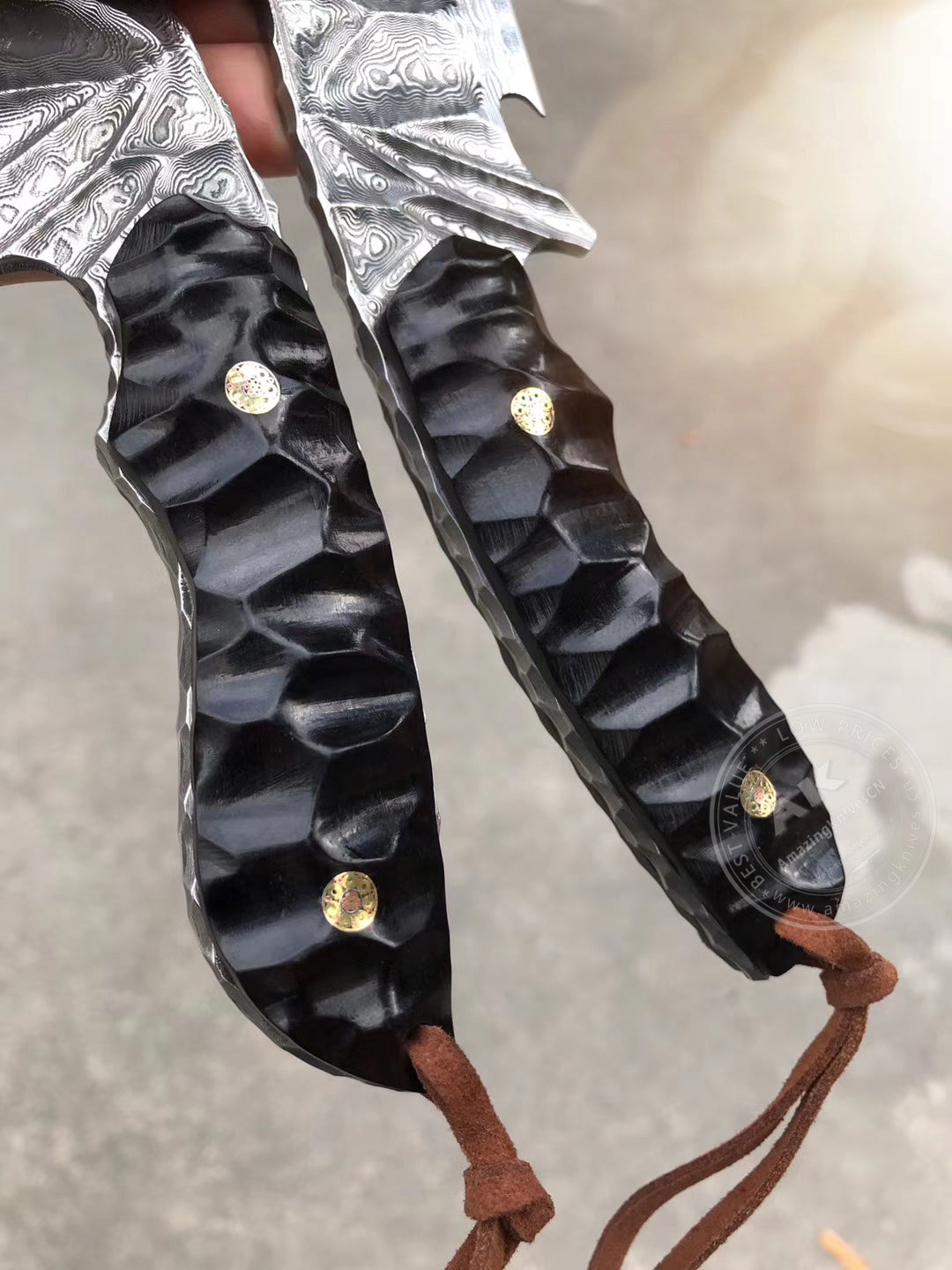 Fixed Blade Japanese Vg10 Damascus Steel Tactical Hunting Knife - AK-HT0326-S