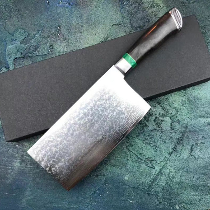 Japanese 103 Layer Damascus Steel Cleaver Knife - AK-DL0505