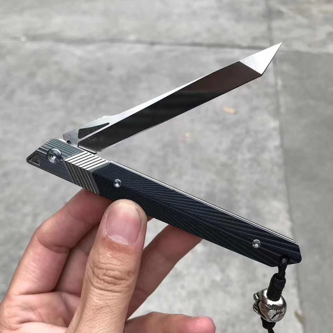 Sandvik Blade Folding Knife Tactical Rescue Survival Flipper Tanto Titanium - AK-HT0557-S