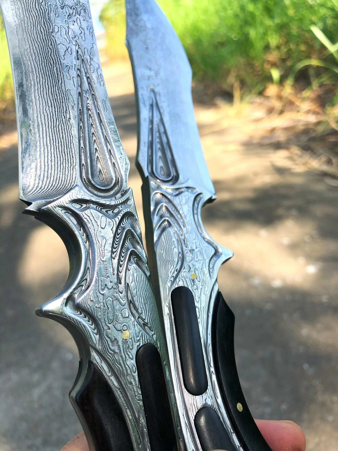 TACTICAL VG10 DAMASCUS FULL TANG FIXED BLADE HUNTING KNIFE- AK-HT0574