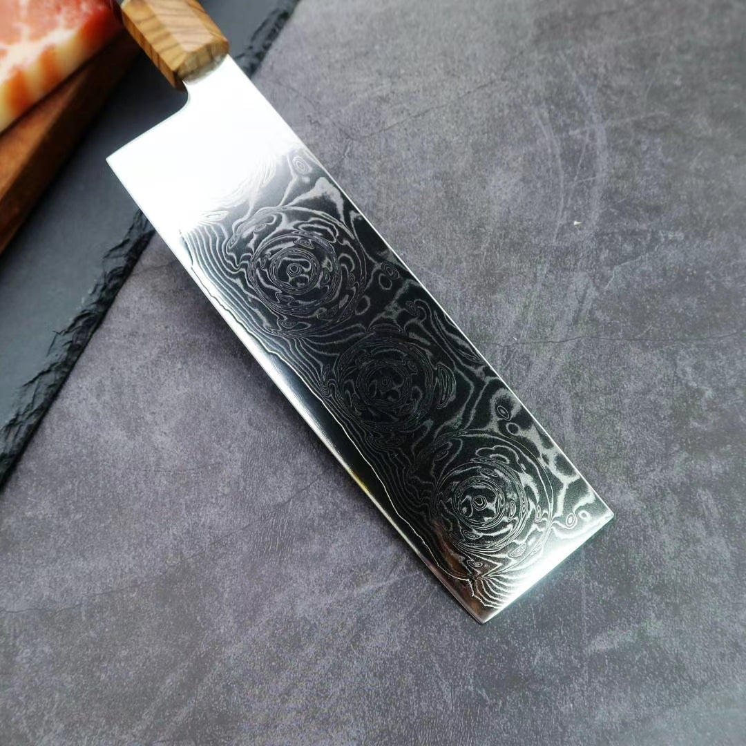 Japanese VG10 Damascus Nakiri knife Kitchen Knives Rose Pattern - AK-DV0580