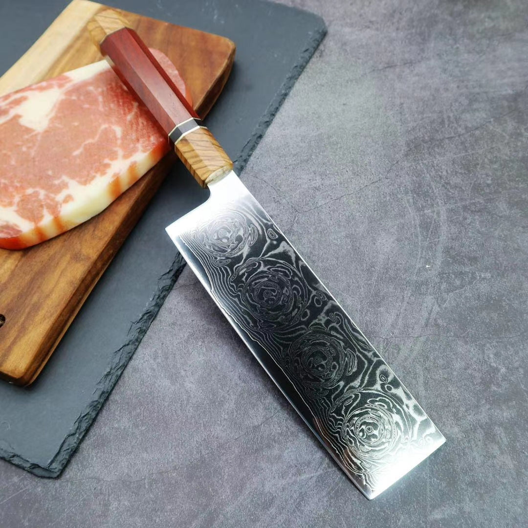 Japanese VG10 Damascus Nakiri knife Kitchen Knives Rose Pattern - AK-DV0580