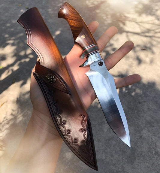 DC53 Steel Survival Outdoor Bowie Knife Hunting Knife Fixed Blade with Sheath- AK-HT0587