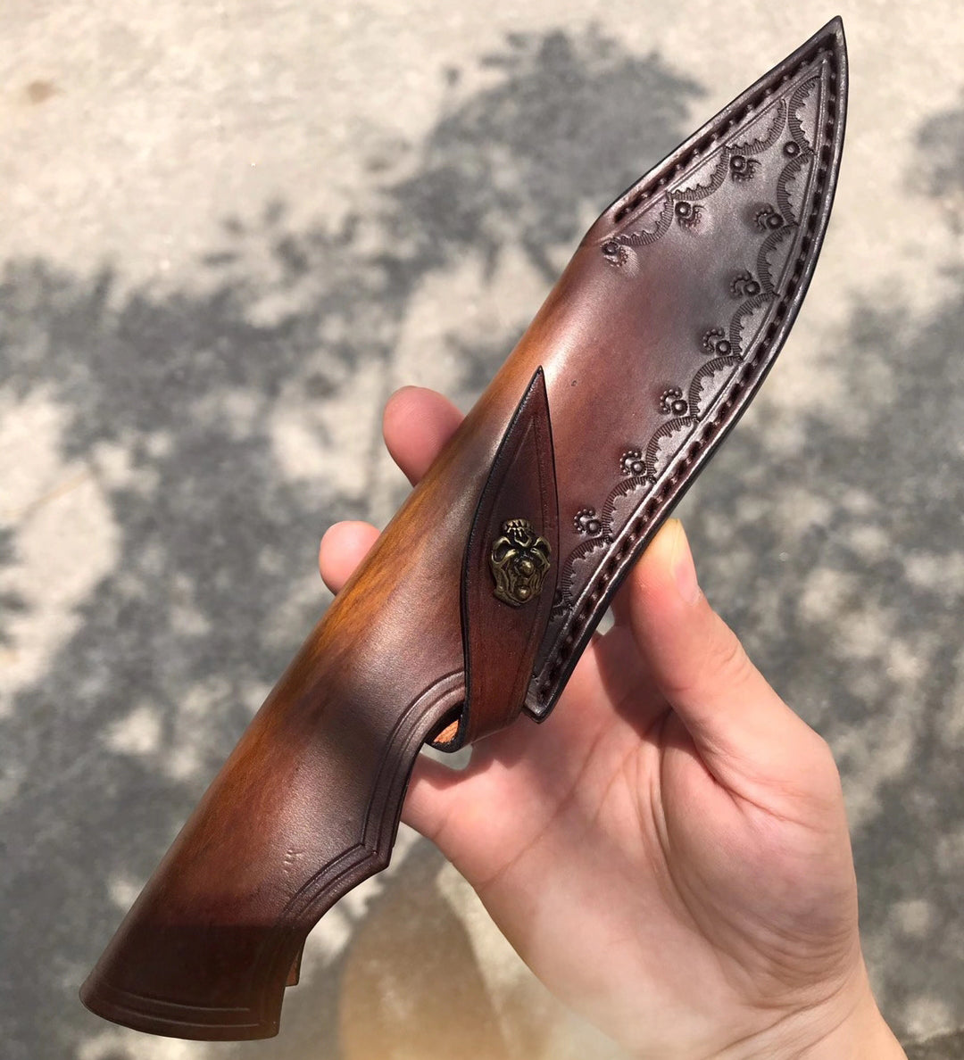 DC53 Steel Survival Outdoor Bowie Knife Hunting Knife Fixed Blade with Sheath- AK-HT0587