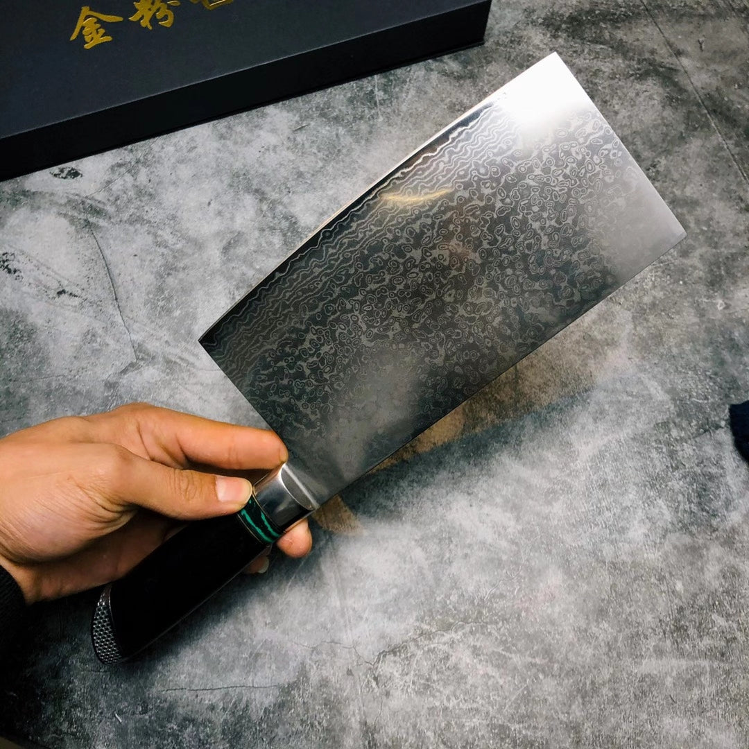 Japanese 103 Layer Damascus Steel Cleaver Knife - AK-DL0505