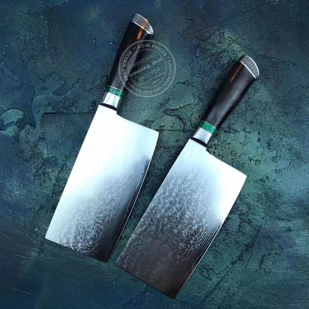 Japanese 103 Layer Damascus Steel Cleaver Knife - AK-DL0505