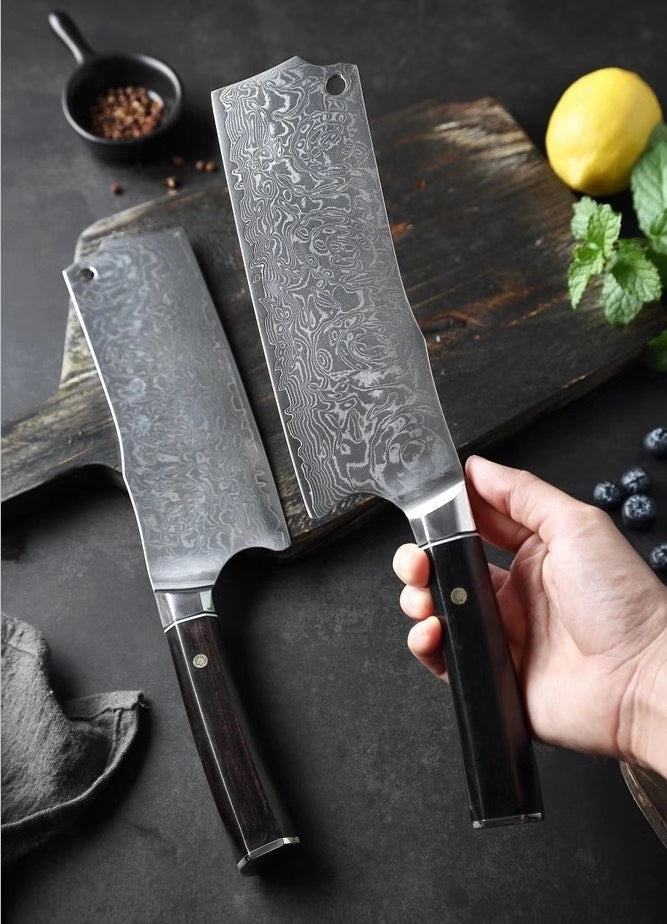 Japanese VG10 Damascus Steel Nakiri knife Kitchen Knives Ebony Wood - AK-DV0629