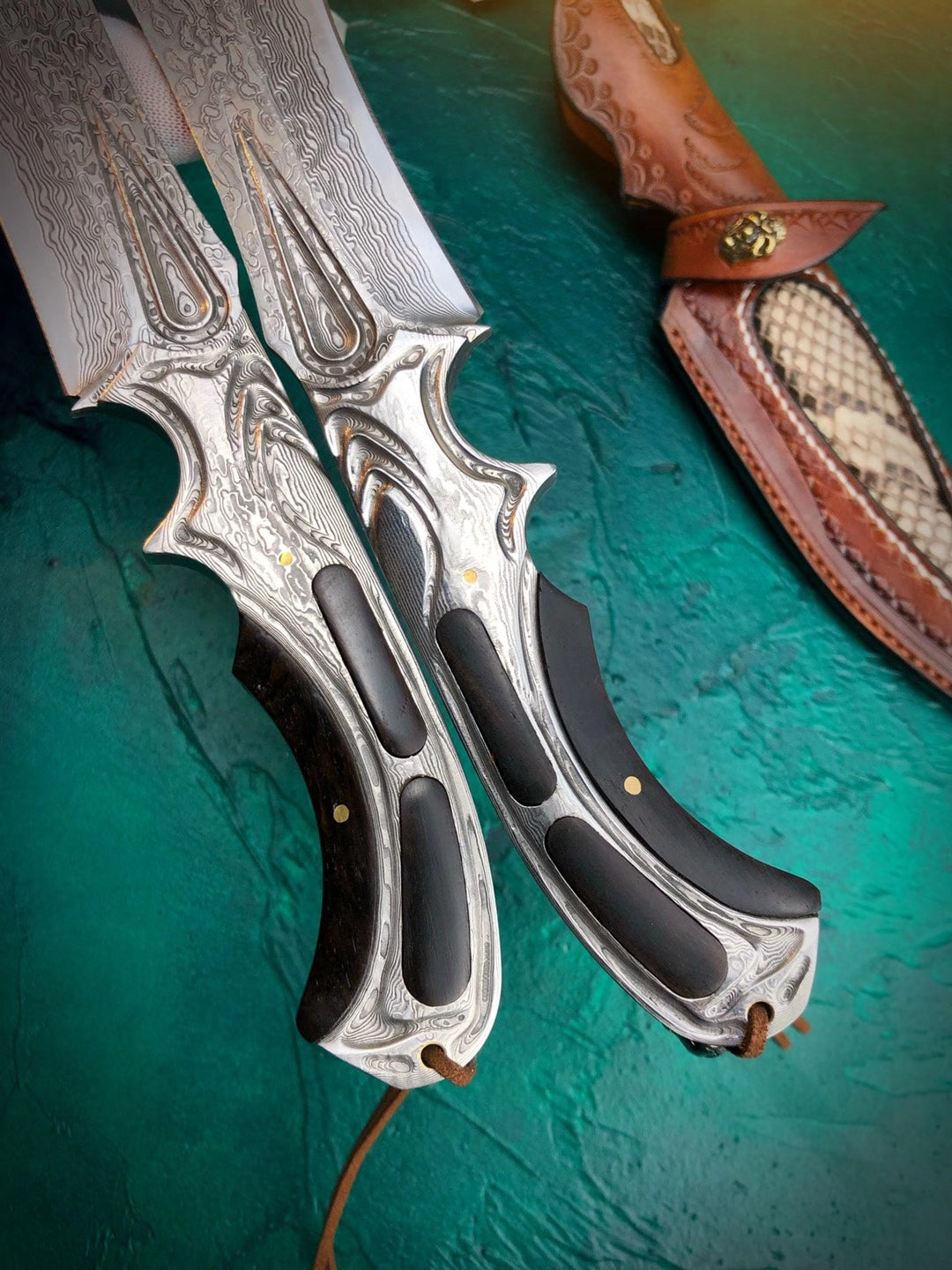 TACTICAL VG10 DAMASCUS FULL TANG FIXED BLADE HUNTING KNIFE- AK-HT0574