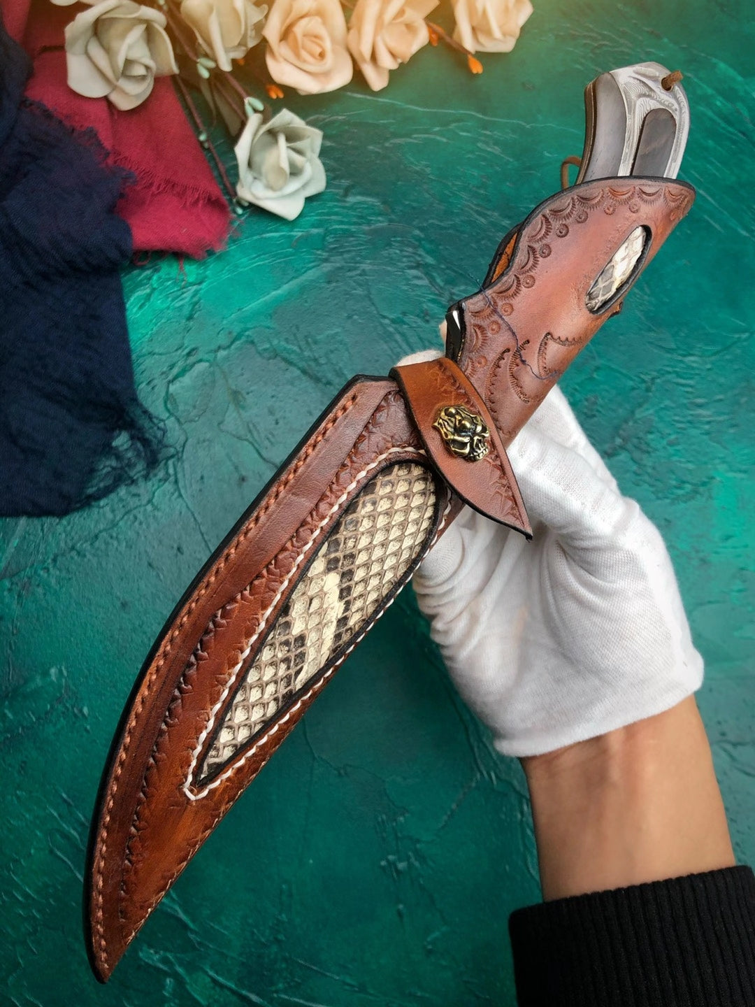 TACTICAL VG10 DAMASCUS FULL TANG FIXED BLADE HUNTING KNIFE- AK-HT0574