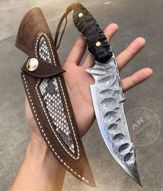 Fixed Blade Japanese Vg10 Damascus Steel Tactical Hunting Knife - AK-HT0326-S