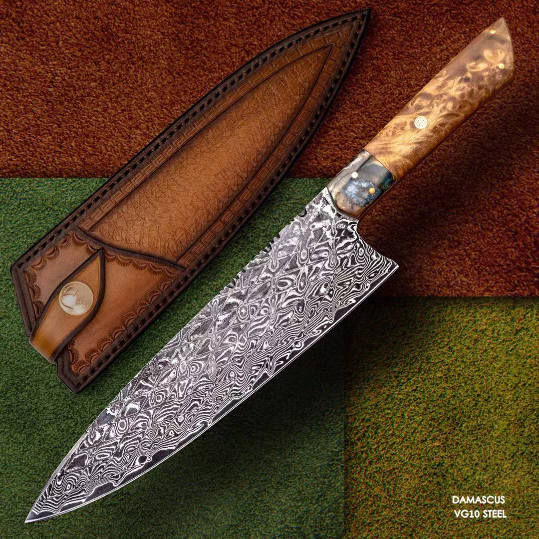 VG10 Damascus Kiritsuke Chef Knife with Sheath - AK-DC0669