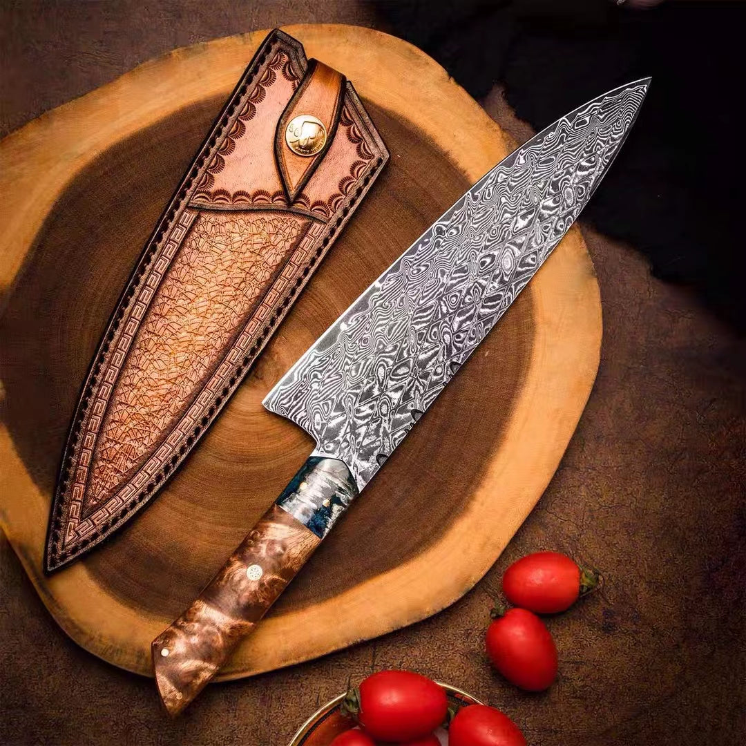 VG10 Damascus Kiritsuke Chef Knife with Sheath - AK-DC0669