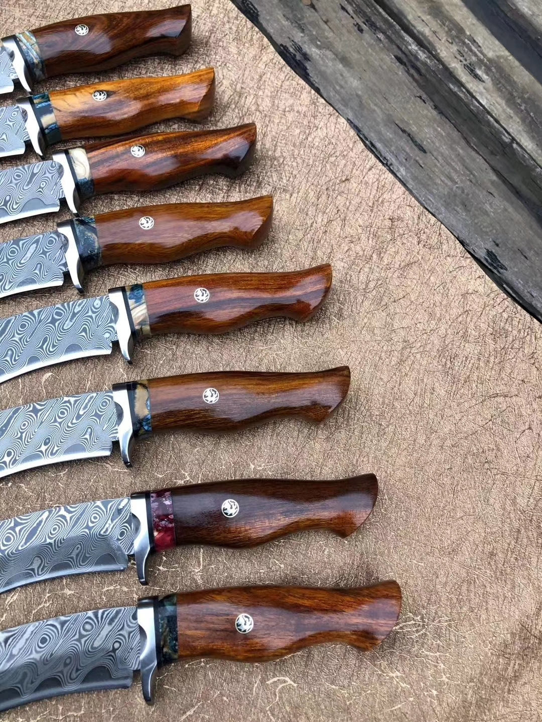 Handmade Damascus Hunting Knife Fixed Blade Rescue Survival Gear Tactical Bowie - AK-HT0516-B