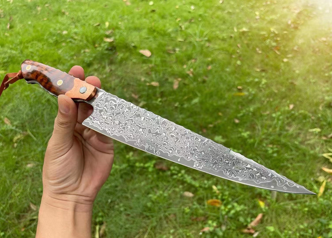 Japanese VG10 Damascus Steel Chef Knife Full Tang Kitchen Knife with Sheath - AK-DC0517