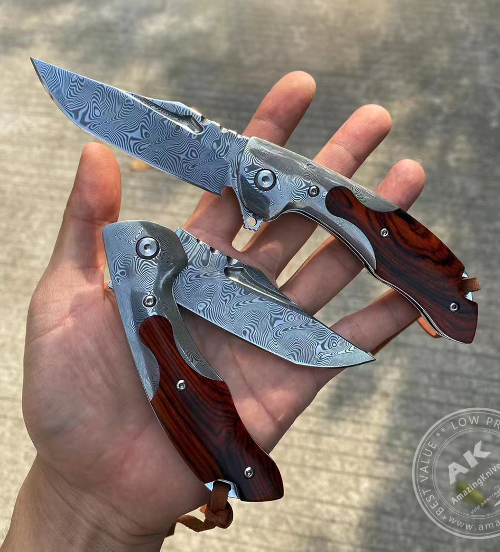 VG10 Damascus Folding Knife Pocket Knife- AK-HT0767