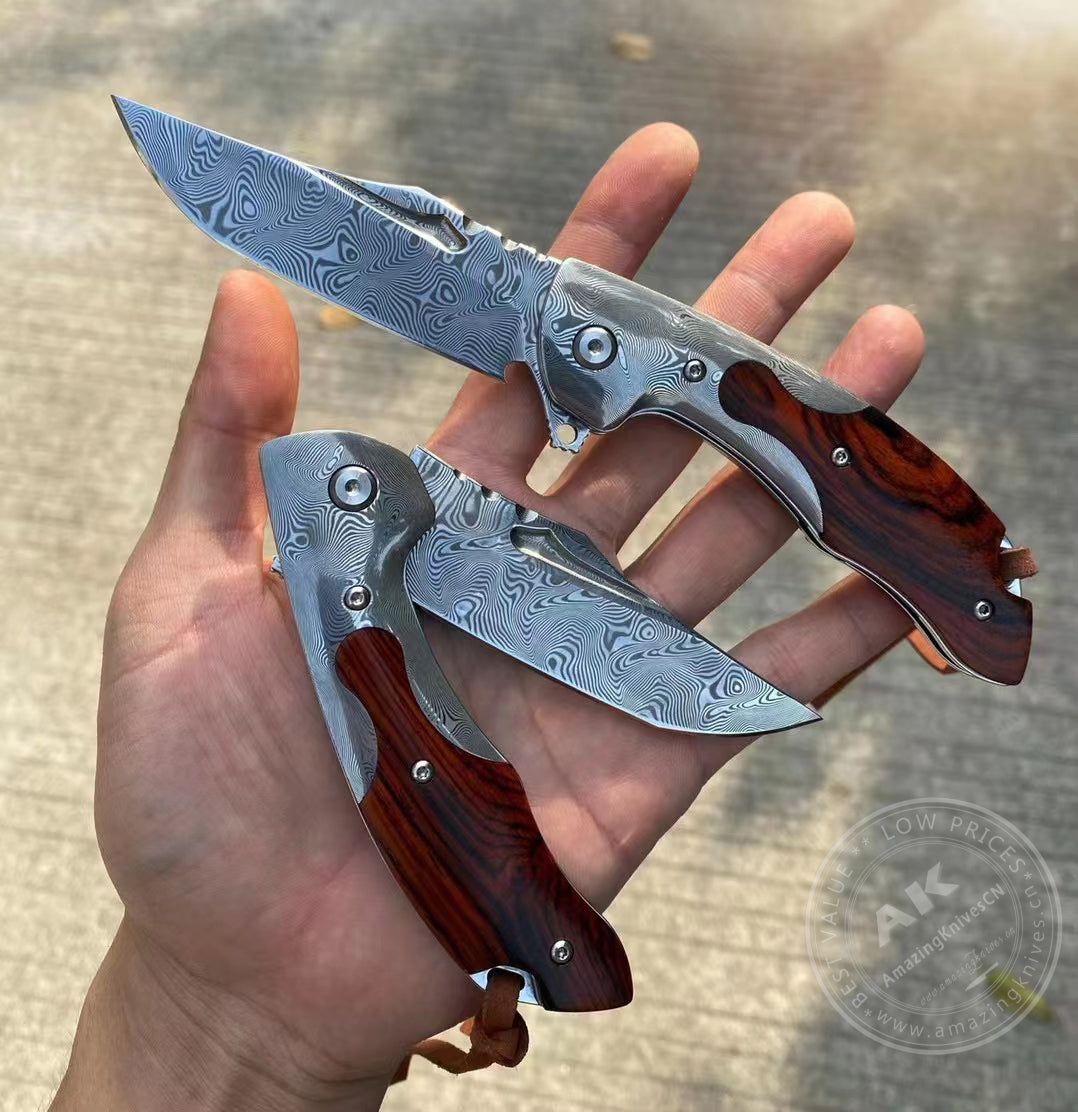 VG10 Damascus Folding Knife Pocket Knife- AK-HT0767