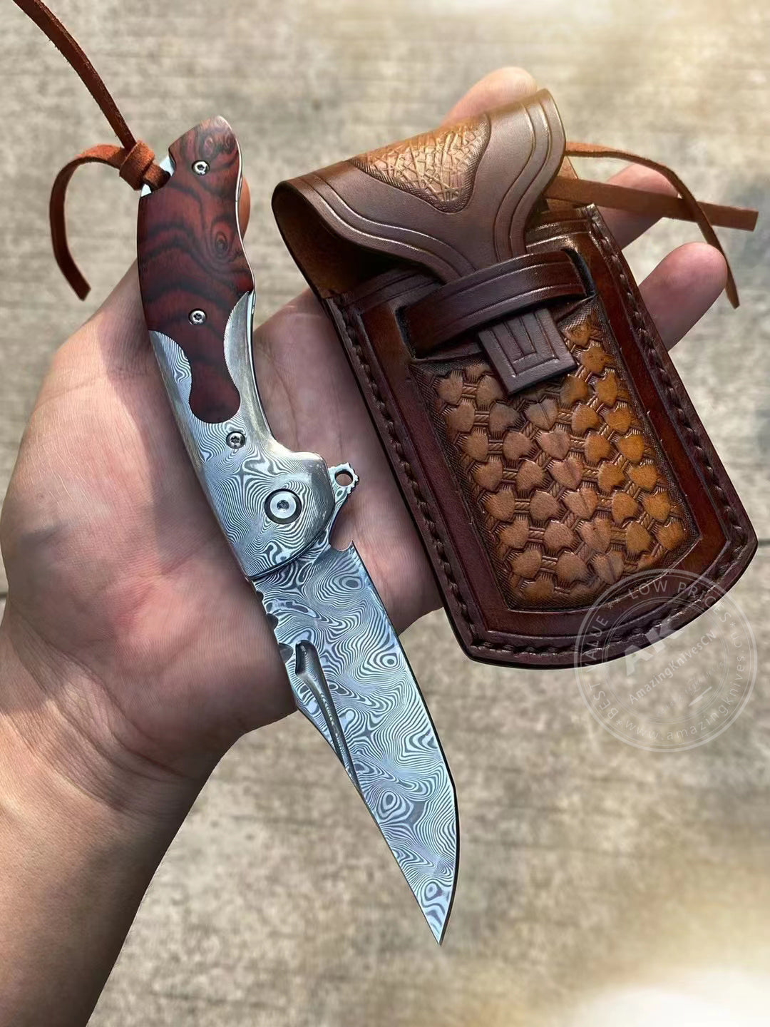 VG10 Damascus Folding Knife Pocket Knife- AK-HT0767