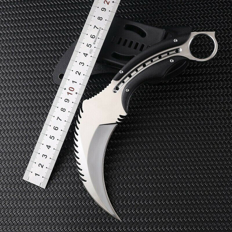 Karambit Fixed Blade Knife Mirror Light Karambits Claw Hunting Knives - AK-HT0774